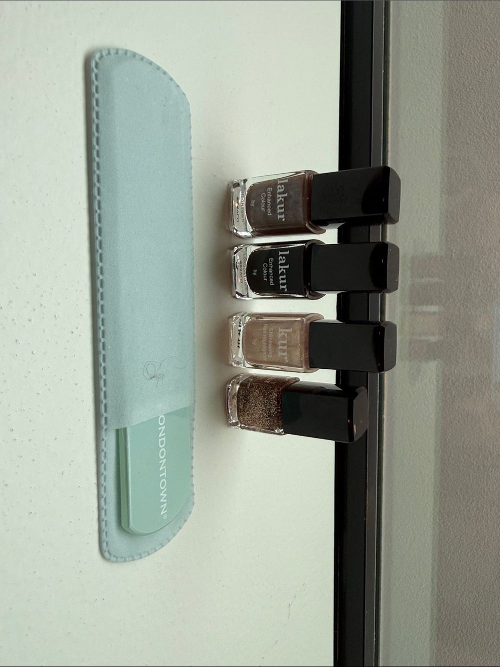 Lakuri Women’s Nail Polish Set - Black, Brown, Rose Gold, Glitter